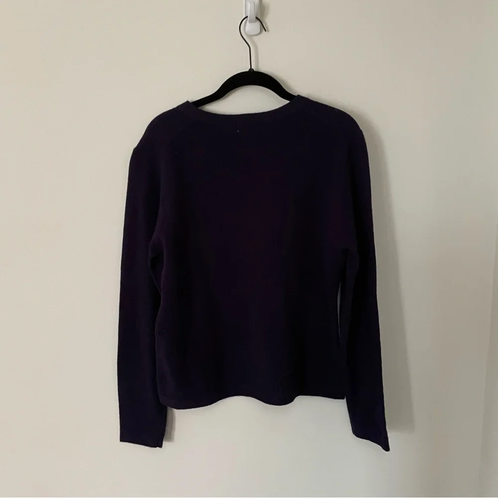 Sundance Lambswool Star Print Navy Crewneck Sweater Medium - Picture 4 of 4